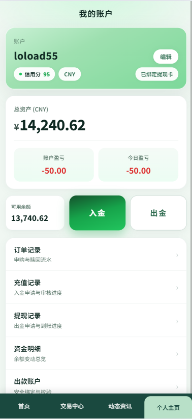 新版农产品微交易系统/PC自适应/信用分/委买微盘