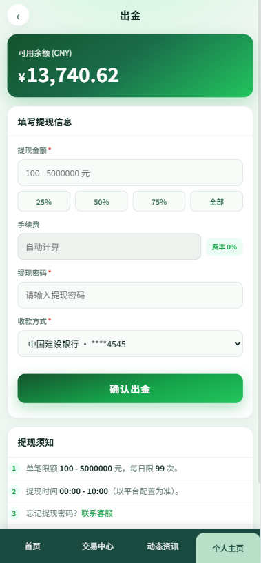 新版农产品微交易系统/PC自适应/信用分/委买微盘